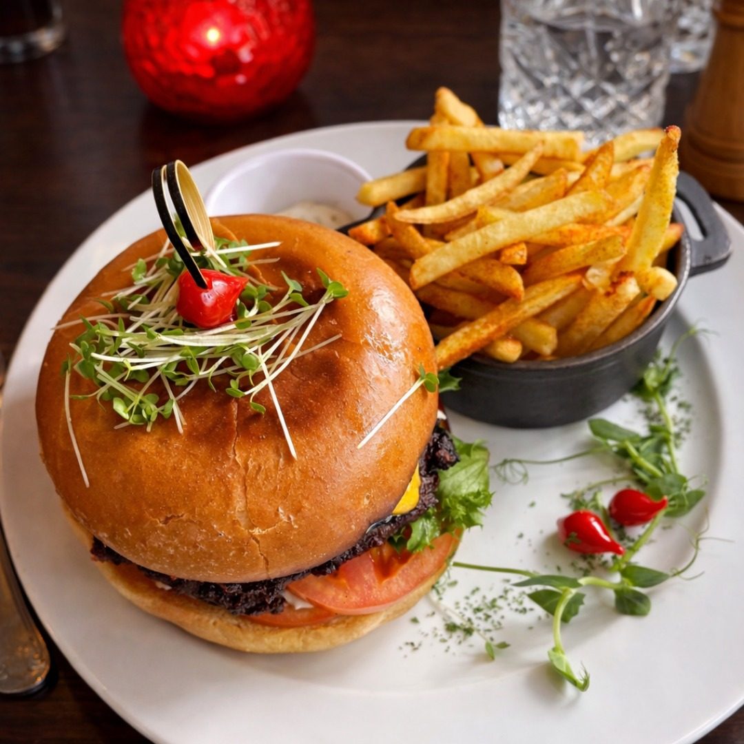 Prime beef burger and frites at Millstone