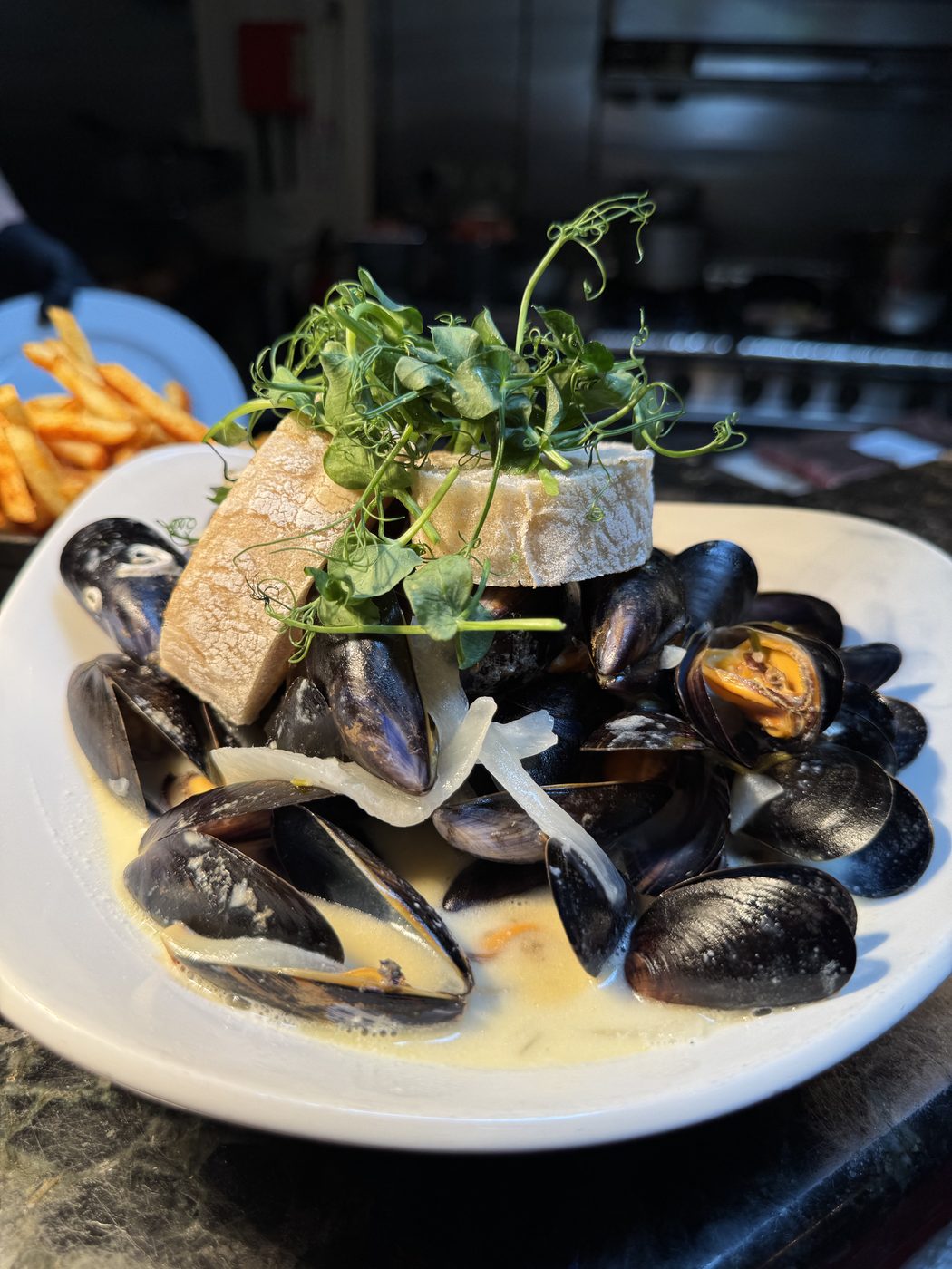 Fresh mussels and frites at Millstone